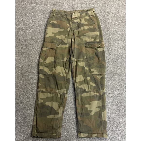 American Eagle Women's Size 2 Reg Camouflage Baggy Cargo Pants Military - Picture 1 of 7